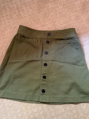 Madewell Olive Green Cargo Button-Front skirt